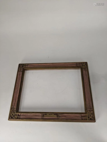 Hand-carved arts and crafts frame, Karl Sc…