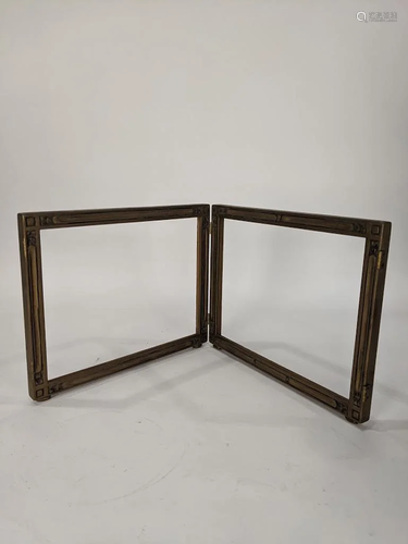 Hand-carved arts and crafts frame diptych, …