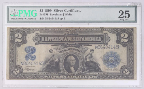 United States $2 1899 Silver Certificate