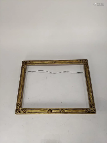 Hand-carved arts and crafts frame, Karl Sc…