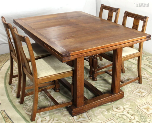 A Late Victorian draw leaf dining suite