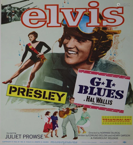 G. I. Blues with Elvis Presley, vintage movie poster