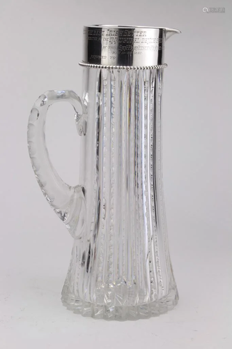 An American sterling mounted brilliant cut glass