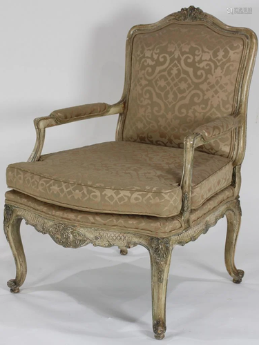 A Louis XV style fauteuil