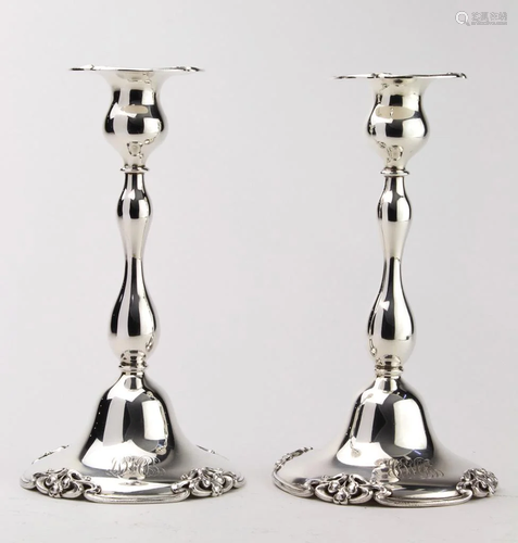 A pair of Shreve & Co Art Nouveau sterling c…