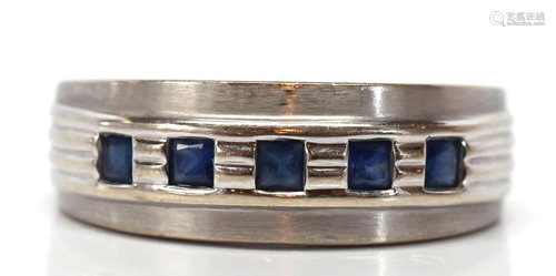 Sapphire, 18k white gold ring