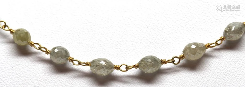 Diamond bead, 18k yellow gold necklace