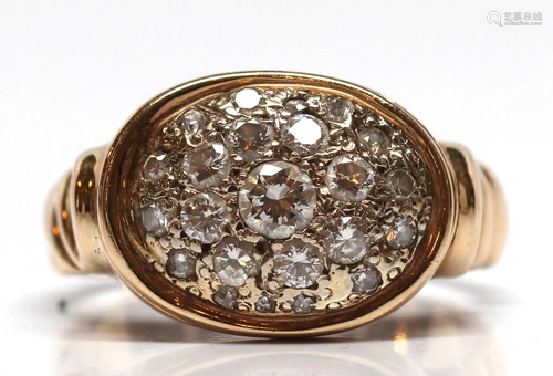 Diamond, 14k yellow gold ring