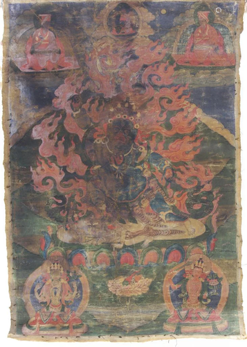 A Tibetan Thangka of hundred buddhas