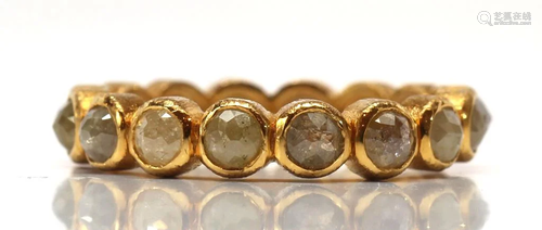 Diamond, 18k yellow gold eternity ring