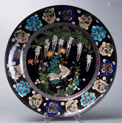 Japanese Large Cloisonne Charger