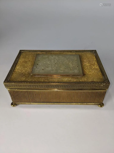 A Chinese style brass box