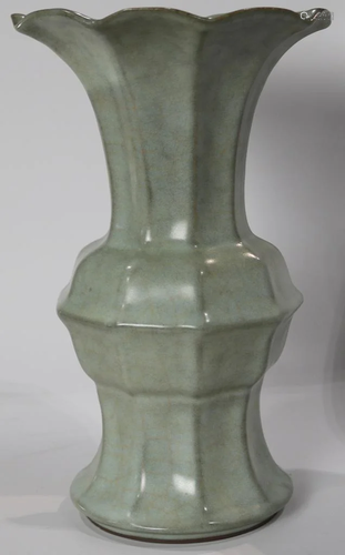 Chinese Guan-Type Faceted 'Gu' Vase