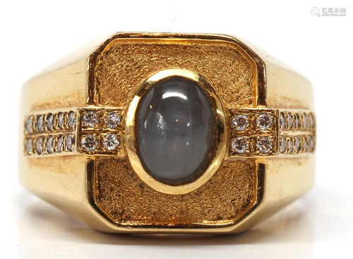 Star sapphire, diamond, 18k yellow gold…