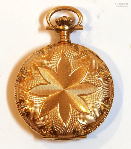 14k yellow gold Waltham pendant-watch