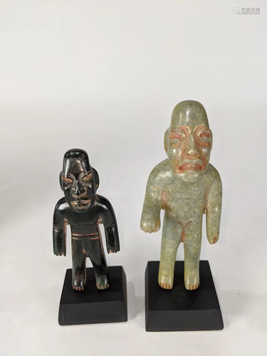 (lot of 2) Olmec style jadeite figures