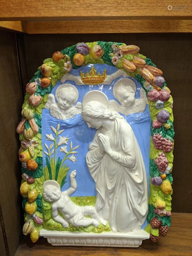 An Italian Della Robbia style ceramic arch…