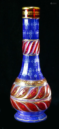 A Bohemian glass vase