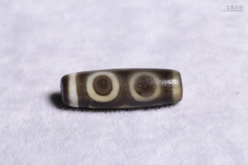 TIBETAN BUDDHISM 'THREE EYE' DZI BEAD