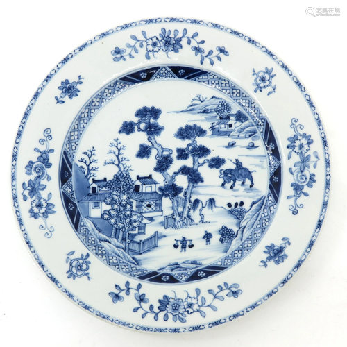 A Blue and White Plate