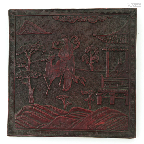 A Cinnabar Plaque