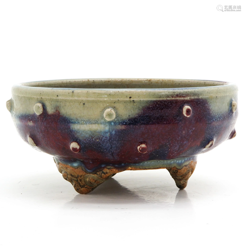 A Purple Glazed Tripod Censer