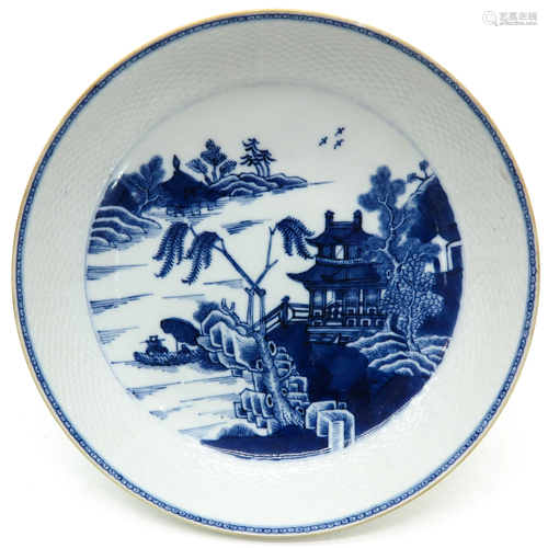 A Blue and White Plate