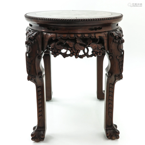 A Chinese Marble Top Side Table