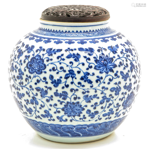 A Blue and White Ginger Jar