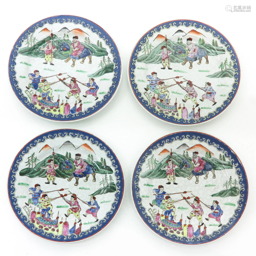 A Series of 4 Polychrome Decor Plates