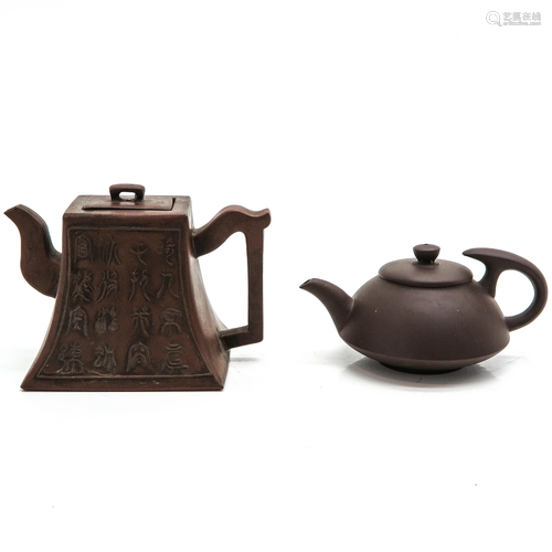 Two Yixing Teapots