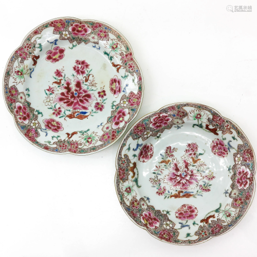 Two Famille Rose Decor Plates