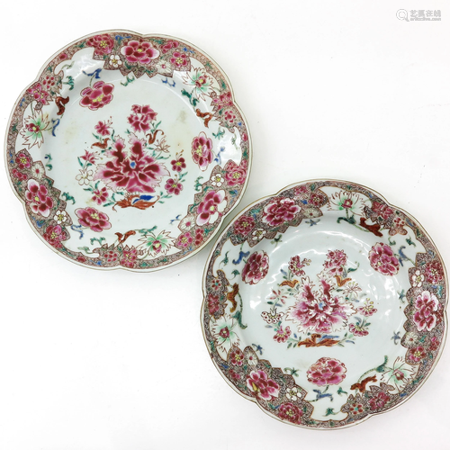 Two Famille Rose Decor Plates