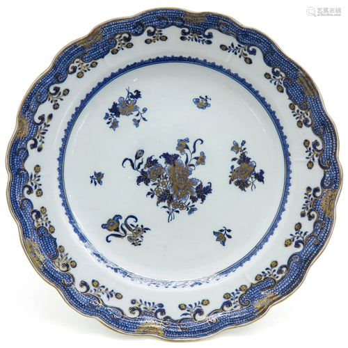 A Blue and Gilt Decor Charger