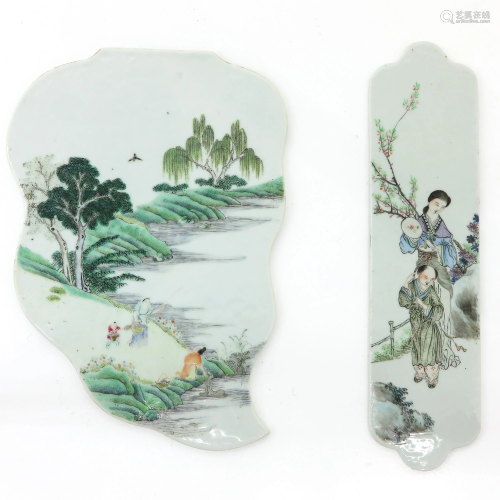 Two Chinese Porcelain Plaques