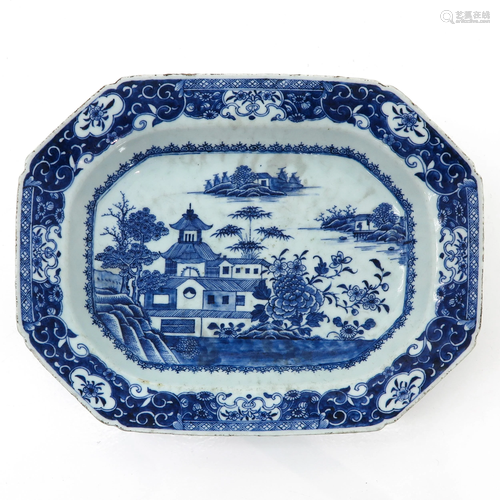 A Blue and White Serving Platter