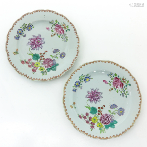 Two Famille Rose Plates