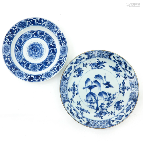 Two Blue and White Plates