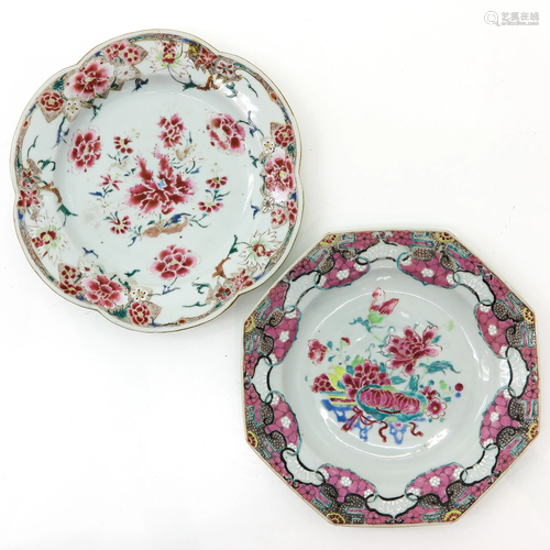 Two Famille Rose Decor Plates