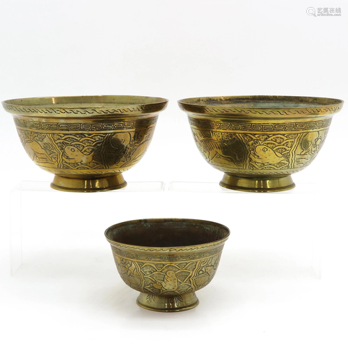 A Collection of 3 Altar Bowls