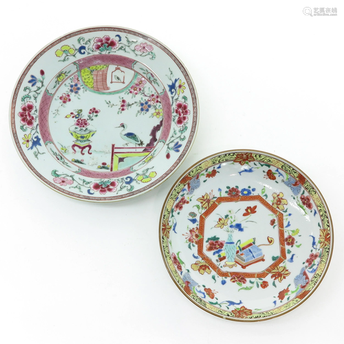 Two Polychrome Decor Plates