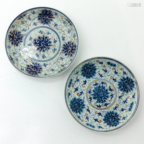 Two Doucai Decor Plates