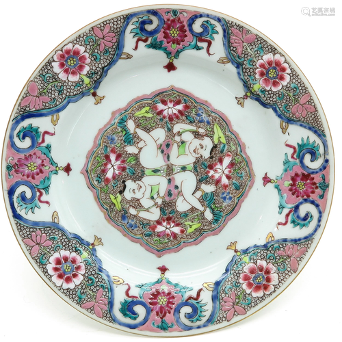 A Famille Rose Plate