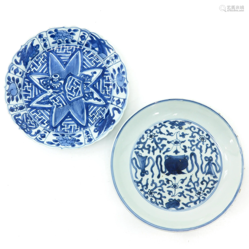 Two Blue and White Plates