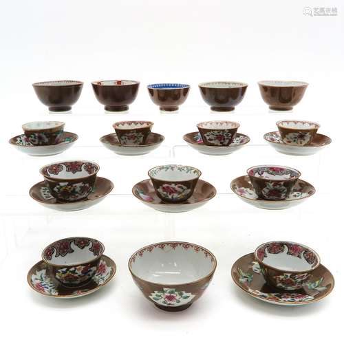 A Collection of Batavianware Cups and S…