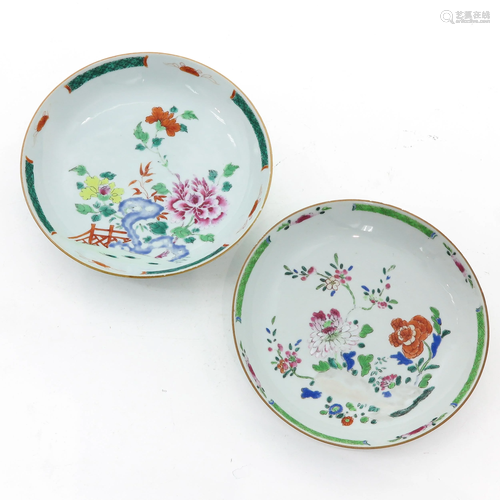 Two Famille Rose Plates