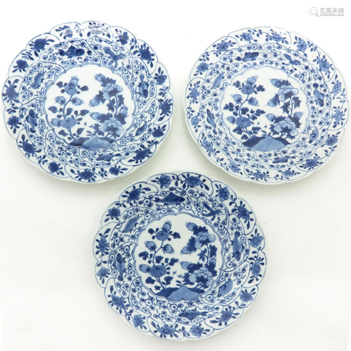 A Series of 3 Famille Rose Decor Plates