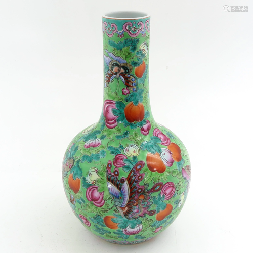 A Famille Rose Bottle Vase