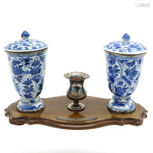 A Chinese Porcelain Desk Set