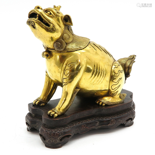 A Bronze Gilt Figural Censer